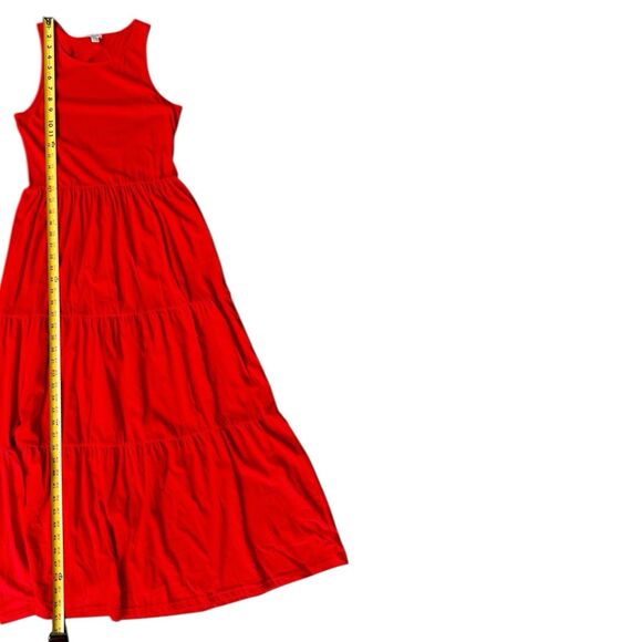 J.Crew Red Tiered Maxi Dress Womens XXS Sleeveless Peplum Sundress NWT - Picture 2 of 8